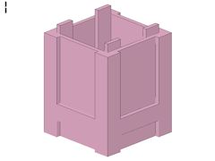 %61780 コンテナ・ボックス[パステルダークピンク]2x2x2(天井開き)