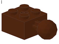 %57909b 関節ブロック[新茶]2x2(テクニックボール1個)