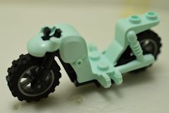 バイク[パステル薄水色](車輪[ツヤ消銀]、ハンドル無し、両サイドヒンジロック指2本)