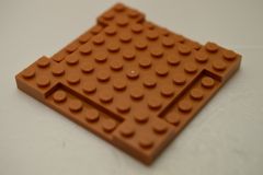 %2628 ブロック[黄褐色]8x8x2/3(1x4凹み 4箇所)