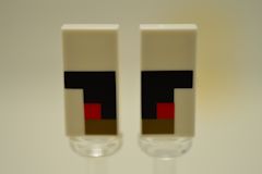 %3069b タイル[白]1x2(マイクラ、ＩｒｏｎＧｏｌｅｍＥｙｅ左右ペア)