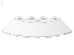 %95188 ブロック[白]6x6(1/4円、ギザギザ)