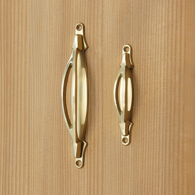 新松葉取手　真鍮磨き仕上げ