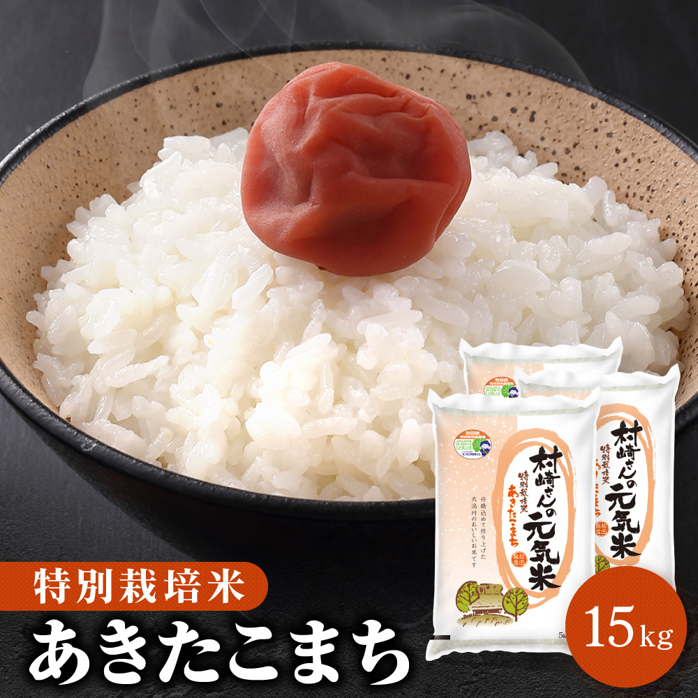 特別栽培米 15kg 秋田県大潟村産 あきたこまち 送料無料【※沖縄配送