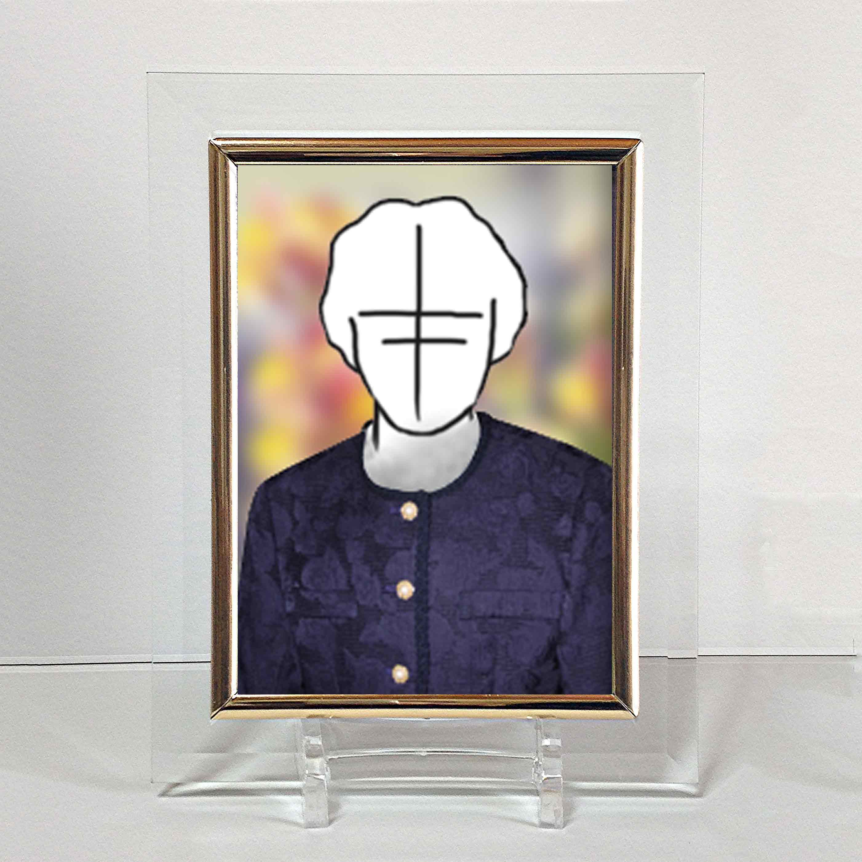 遺影写真制作2lサイズ クリアガラスフォトスタンド 現代肖像ｓｈｏｐ