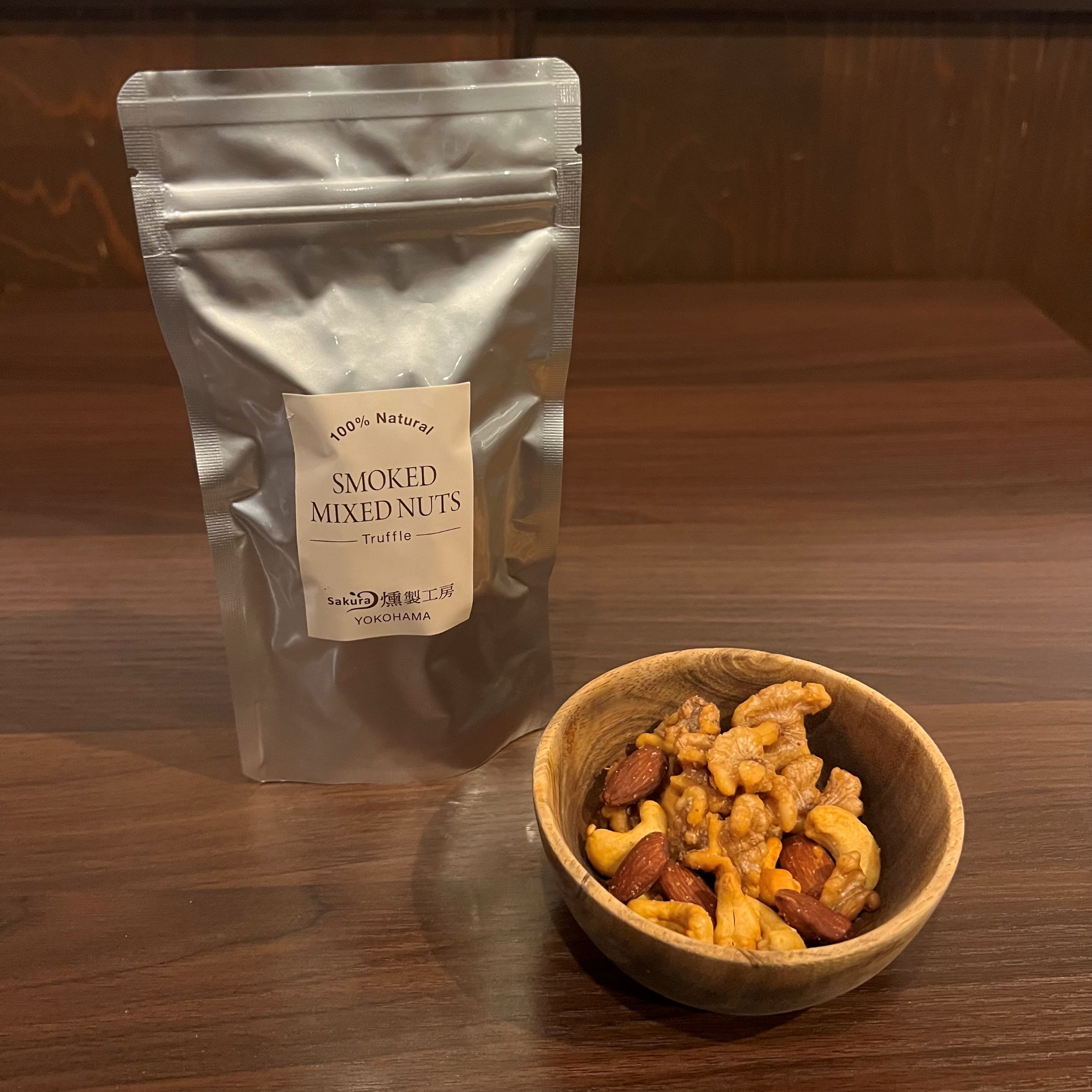 ソフトドリンク LEATHER FACTORY NUTS 燻製ミックスナッツ トリュフ 70gパック | Sakura燻製工房