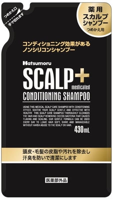 ハツモール 薬用スカルプシャンプープラス 430ml つめかえ用 500mlボトル専用 送料当店負担 龍生堂薬局 大久保店