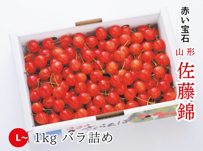 【TS-48】さくらんぼ 佐藤錦 L~／1kg バラ詰め