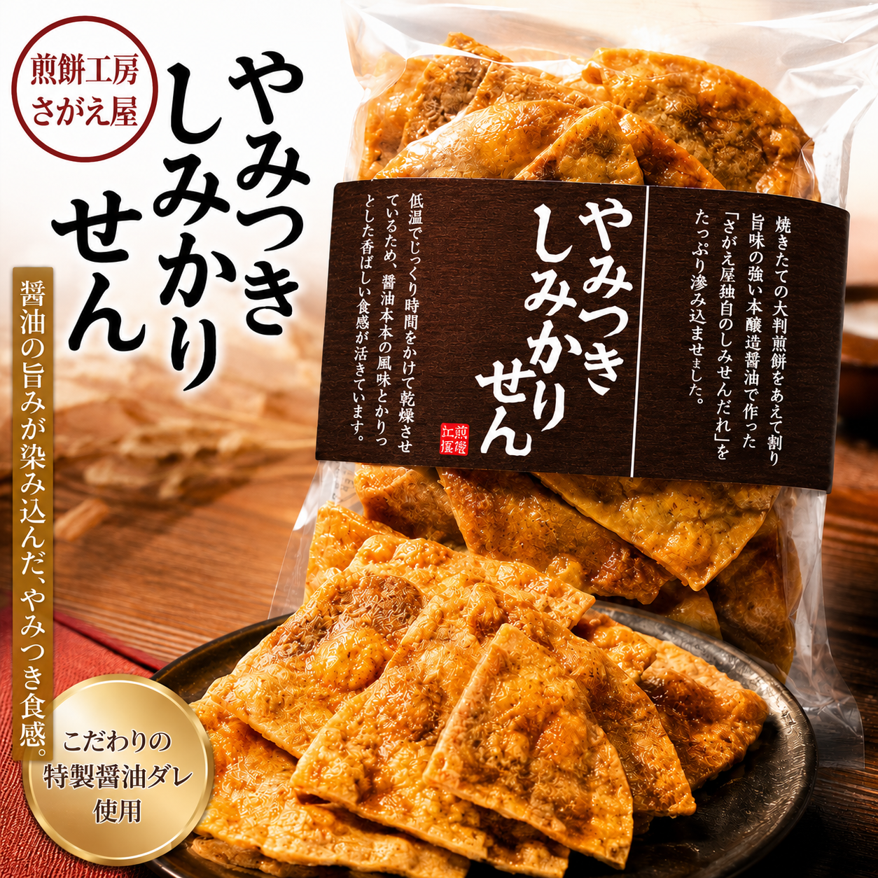 やみつきしみかりせん／山形大人気お煎餅／お取り寄せは上杉城史苑