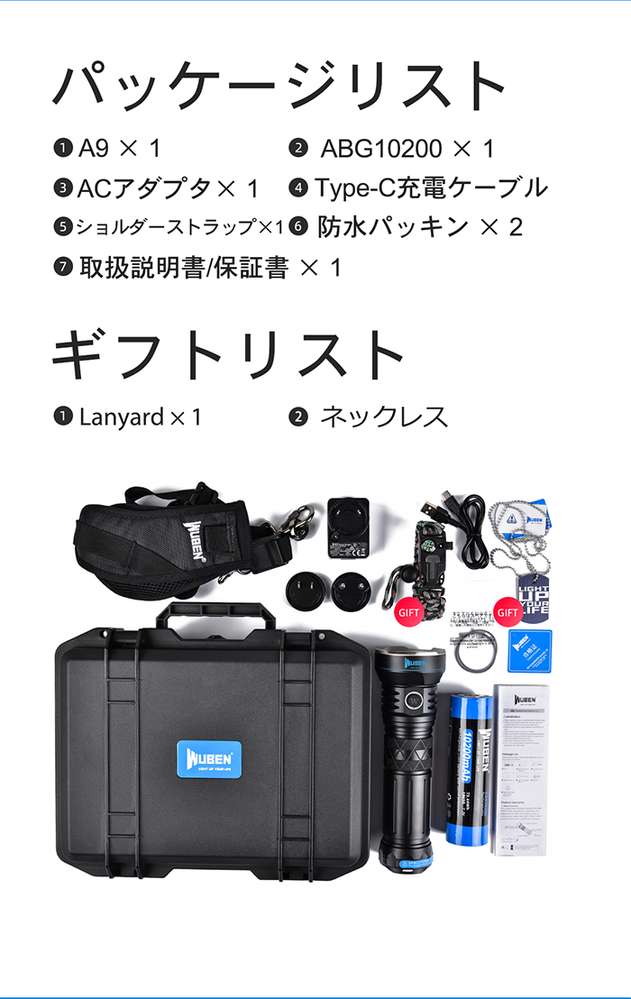 Amazon.co.jp: WUBEN (国内正規品) USB充電式 強力LED