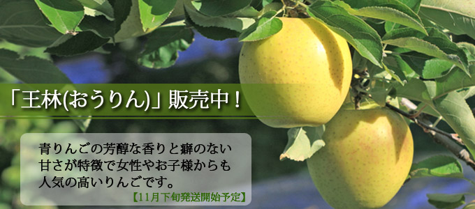 青りんごの芳醇な香りと甘さが美味しい「王林」