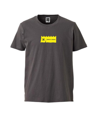 NOREN NI UDEOSHI Tシャツ チャコールグレー ／黄ロゴ