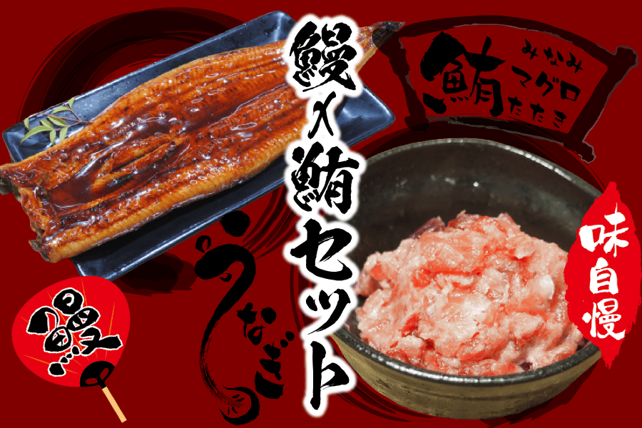 特大うなぎ蒲焼き2枚・天然南まぐろたたき100g×5パックセット | 大元