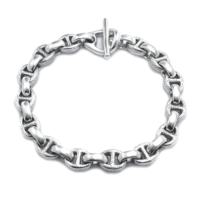  Bill Wall Leather (ビルウォールレザー)/Small Hammered Boat Link Bracelet (スモールハンマードボートリンクブレスレット)BWB586