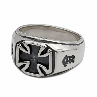 Bill Wall Leather (ビルウォールレザー) Iron Cross Signet Ring (アイアンクロスシグネットリング)BWR480