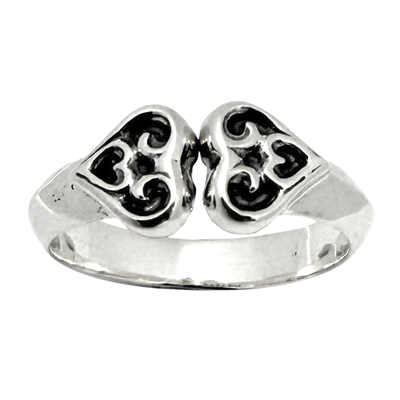 Bill Wall Leather (ビルウォールレザー) Double Trival Heart Small Ring (ダブルトライバルハートリング) BWR437
