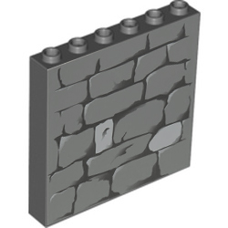[ 053448 5b#199p ] 1x6x5 ブロック [ 城壁 石垣 ] [ 3754pb07 ] ( 新濃灰 ダーク・グレー Dark Grey )