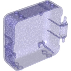 [ 064462 7a#129 ] 3x8x6+2/3 ヒンジ・シャフト付きボックス [⇅ 64454 ] ( ラメ入り透明紫色 Glittered Trans-Bluish Violet ) Ⓛ