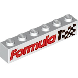 [ 3009pb045 5b#001p ] 1x6 ブロック [ Formula 1 チェッカー・フラッグ ] ( 白 ホワイト White )