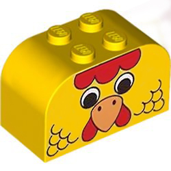 [ 4744pb18 4s# 7s#024p ] 2x4x2 アーチ・ブロック [ 鶏 ニワトリ ] [ 4744 → 4743 ] ( 黄 イエロー Yellow )