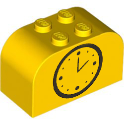 [ 4744pb15 4s# 7s#024p ] 2x4x2 アーチ・ブロック [ 時計 ] [ 4744 → 4743 ] ( 黄 イエロー Yellow )