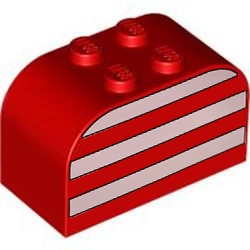 [ 4744px4 7s#021p ] 2x4x2 アーチ・ブロック [ ボーダー・シャツ ] [ 4744 → 4743 ] ( 赤 レッド Red )