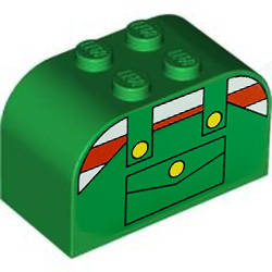 [ 4744px7 7s#028p ] 2x4x2 アーチ・ブロック [ オーバーオール ] [ 4744 → 4743 ] ( 緑 グリーン Green )