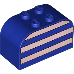 [ 4744px4 7s#023p ] 2x4x2 アーチ・ブロック[ ボーダー・シャツ ] ( 青 ブルー Blue )