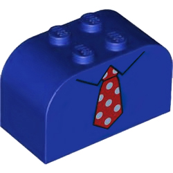 [ 4744pb16 7s#023p ] 2x4x2 アーチ・ブロック[ スーツ ネクタイ 水玉 ドット ] ( 青 ブルー Blue )