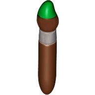 [ 094467 2a#192p ] ペイント・ブラシ 絵筆 フェルール付き [ 緑 ] [ 14428 → 15232 93552 65695 ] ( 新茶 Reddish Brown ).