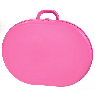 [ 6867c01pr0001 7a#221 ] ストレージ・スーツケース 約30 x 25 x 11.5 cm [ Oval 楕円 ] ( 濃桃 ダーク・ピンク Dark Pink )