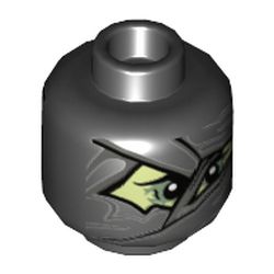 [ 21182 a9f#026p ] ミニフィグ・ヘッド [ ミイラ 木乃伊 マミー ] [ 021182 3626 28621 30011 ] ( 黒 ブラック Black )