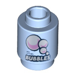 [ 3062pb087 5b#212p ] 1x1 ラウンド・ブロック [ BUBBLES ] [ 3062bpr0050 30068 5a# ] ( 明青色 Light Royal Blue )