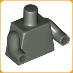 ◆[ 76382 4f#027p-027- ] ミニフィグ&bull;トルソー オールド・ダーク・グレー・ボディ x 同色アーム