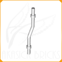 ◆[ 7078 s1q# ] 両端フランジ付きS字ロッド クランク・シャフト 箒の柄 棒 長さ:6 [ 007078 ]