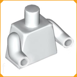 ◆[ 76382 4f#001p-001- ] ミニフィグ&bull;トルソー ホワイトボディ x 同色アーム