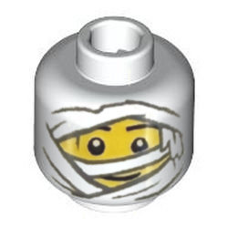 [ 3626pb3980 a9f#001p ] ミニフィグ・ヘッド [ ミイラ マミー ] [ 28621 30011 ] ( 白 ホワイト White ) Ⓦ &hw