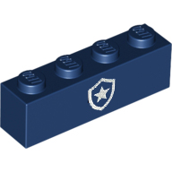 [ 3010pb380 5b#140p ] 1x4 ブロック [ 警察署ロゴ ] [ 35256 ] ( 濃青 ダーク・ブルー Dark Blue )