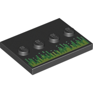 [ 88646pb015 35t#026p ] 3x4 センター・スタッド付きタイル ミニフィグ・スタンド [ ピクセル・エナジー・ライン ] [17836 ] ( 黒 ブラック Black )