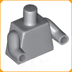  ◆[ 76382 4f#194p-194- ] ミニフィグ&bull;トルソー ライト・グレー・ボディ x 同色アーム