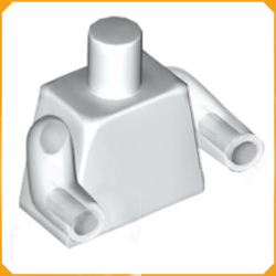 ◆[ 76382 4f#001p- ] ミニフィグ&bull;トルソー ホワイト・ボディ x 異色アーム