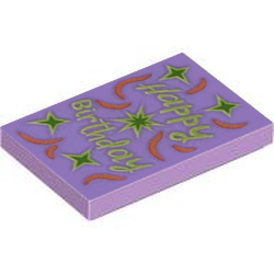 [ 26603p 5t#325p ] 2x3 タイル [ Happy Birthday ] [ 26603 ] ( ラベンダー 薄紫 Lavender )
