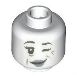  [ 3626pb3981 a9f#001p ] ミニフィグ・ヘッド [ 石膏像 ] [ 3626 28621 30011 ] ( 白 ホワイト White )