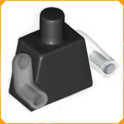 ◆[ 76382 4f#026p- ] ミニフィグ&bull;トルソー ブラック・ボディ x 異色アーム