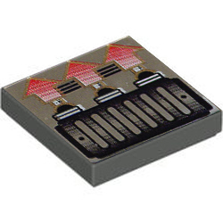 [ 3068pb0044 5t#027p ] 2x2 タイル [ &uarr; &uarr; &uarr;  ] [ 3068 ] ( 旧濃灰 Old Dark Gray )