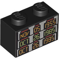 [ 3004pb370 5b#026p ] 1x2 ブロック [ NOV 05 1955 OCT 26 1985 ] [ 35743 93792 3065 ] ( 黒 ブラック Black )