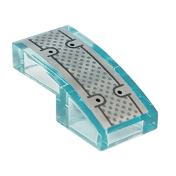 [ 11477pb252 7s#042p ] 1x2 カーブ・スロープ [ Dots and Lines ] [ 11477 17134 67128 ] ( 透明薄青 Tr-Lt-Blue )