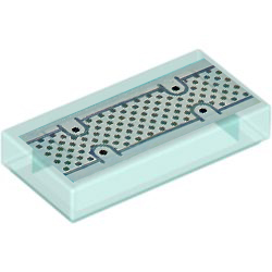 [ 3069pb1456 5t#042p ] 1x2 タイル [ Dots and Lines ] [ 3069 33586 37293 30070 ] ( 透明薄青 Tr-Lt-Blue )