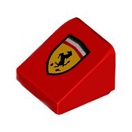 [ 54200pb141 7s#021p ] 1x1 プチ・スロープ [ フェラーリ・ロゴ ] [ 54200 35338 50746 33847 ] ( 赤 レッド Red )