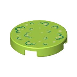 [ 25663 5t#119p ] 2x2 ラウンド・タイル [ レタス キャベツ 野菜の断面 草 ] [ 025563 14769pb093 44287 4150 ] ( 黄緑 ライム Lime )